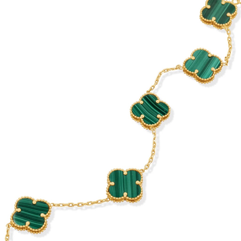 Green and Gold Clover Necklace